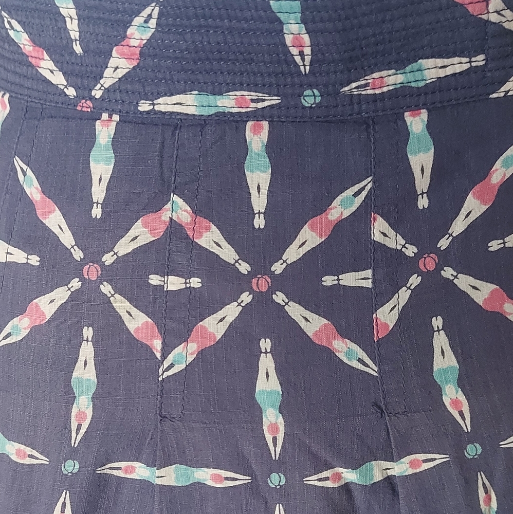 Seasalt Serene Womens Skirt UK Size 12 Blue with Synchronised Swimmers Pleated - Picture 6 of 8